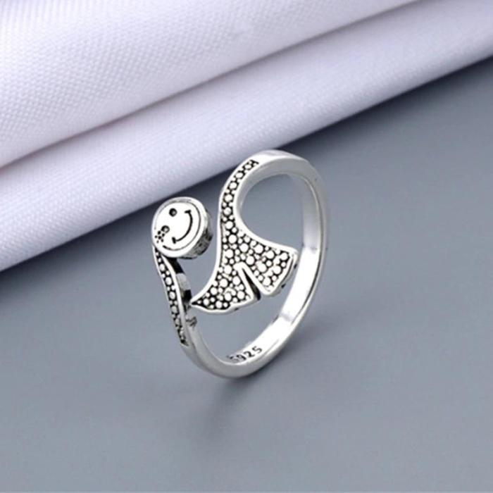 Cute And Adjustable Smiley Face Rings