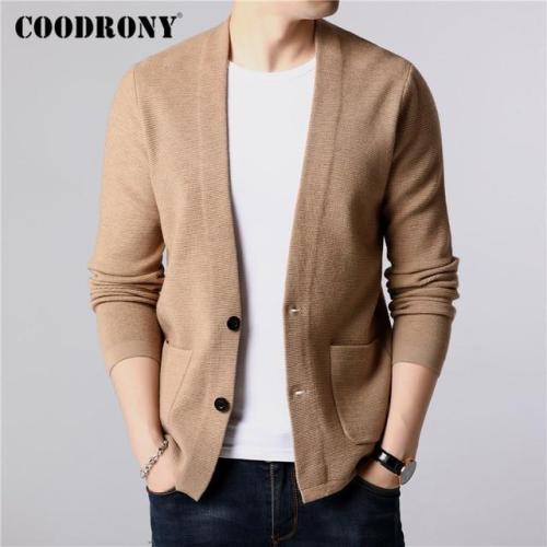 Men Streetwear Wool Cardigan For Autumn Winter