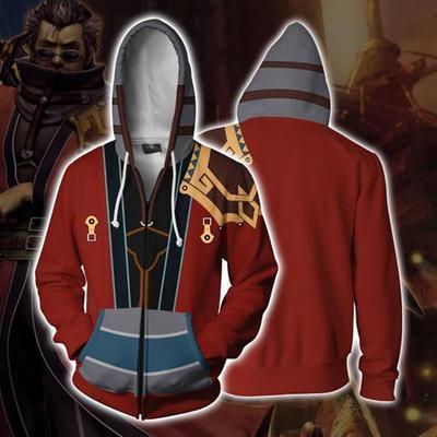 Final Fantasy X Game Auron Cosplay Unisex 3D Printed Hoodie Sweatshirt Jacket With Zipper