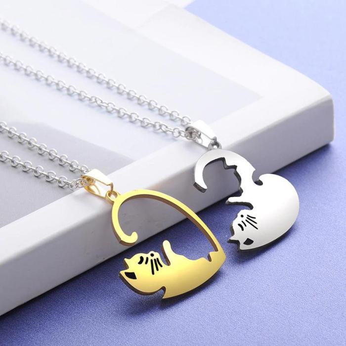 Yin Yang Cat Couple Pendant Necklace