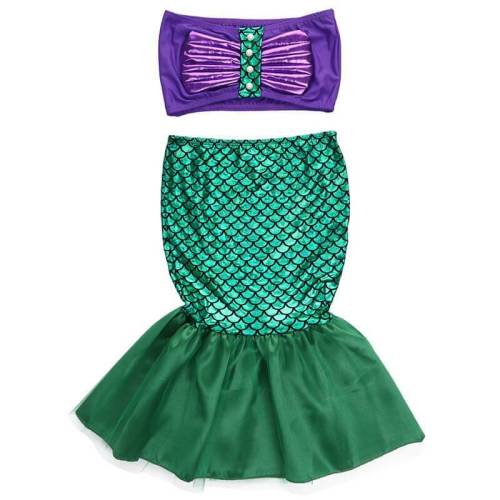 Kids Girls Mermaid Princess Ariel Dress Outfit Party Cosplay Costume