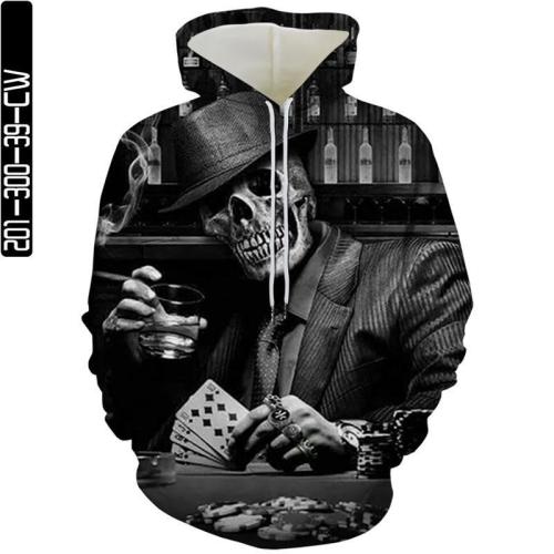 Black Suit Skull Man Head Movie Cosplay Unisex 3D Printed Hoodie Sweatshirt Pullover