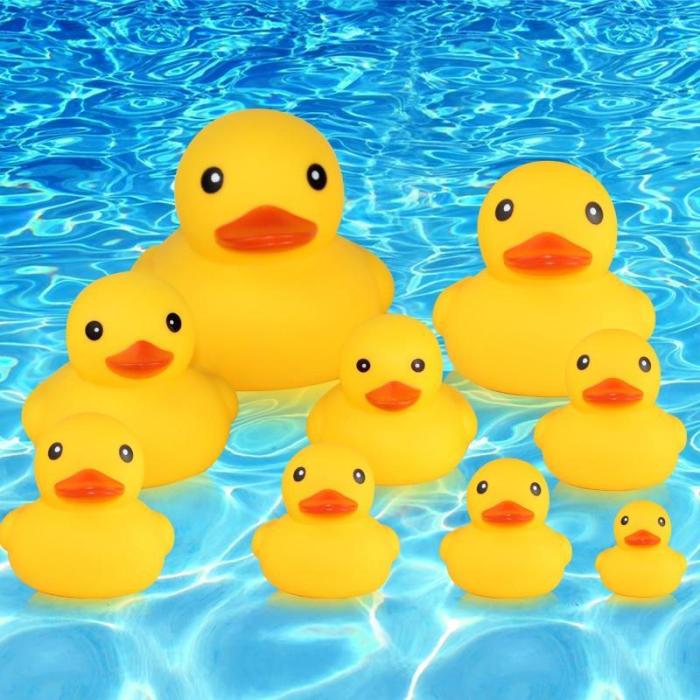 Bath Toy Swimming Water Duck Cute Soft Rubber Float Ducks Squeeze Sound Play Game Fun Bath Toys Gifts For Children Kids Baby