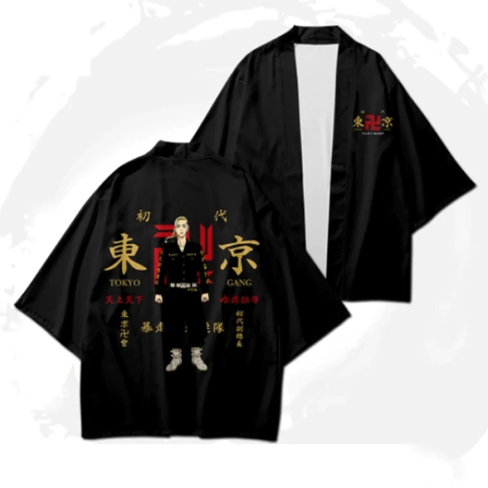 Anime Tokyo Avengers Cosplay T-shirt Cloak of Draken Manji Gang for Summer Haori Kimono Tee Men Short-sleeve