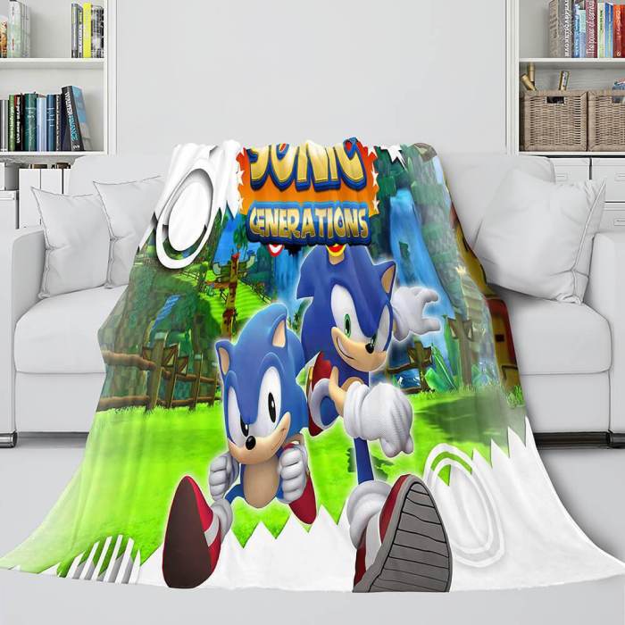 Sonic The Hedgehog Flannel Throw Cosplay Blanket Comforter Set