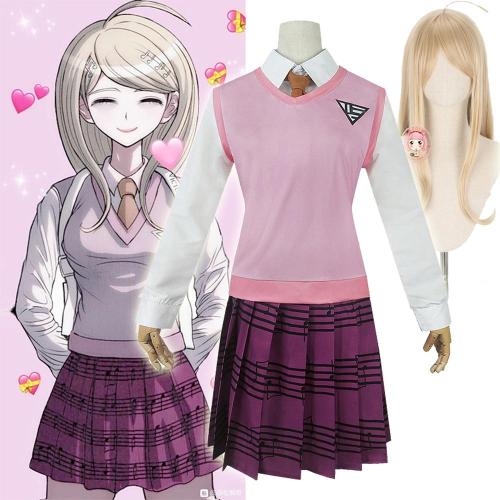 Danganronpa V3 Cosprey Akamatsu Kaede Costume Women'S Uniform Anime Shirt / Vest / Skirt / Socks/Wigs Jk School Uniform