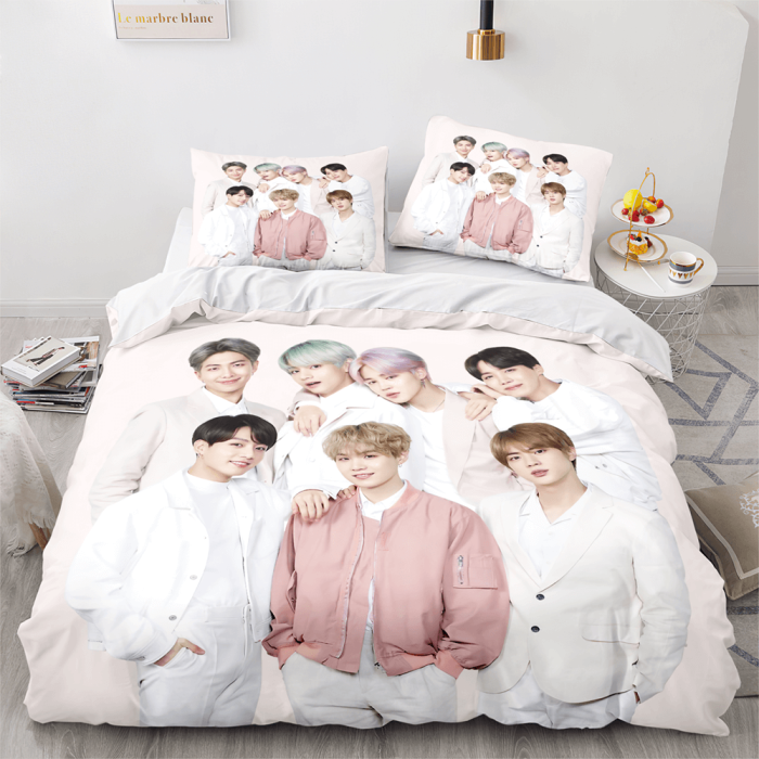 Bts Team Cosplay 3 Piece Bedding Set Duvet Covers Comforter Bed Sheets