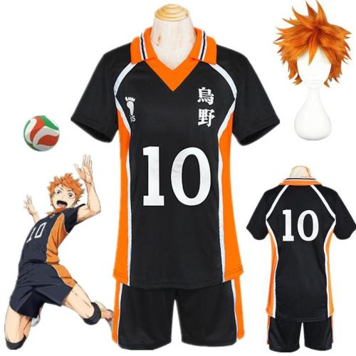Anime Haikyuu Shoyo Hinata Karasuno Cosplay Costume High School No 10 Volleyball Jersey Short Sleeve Shorts Summer Clothes