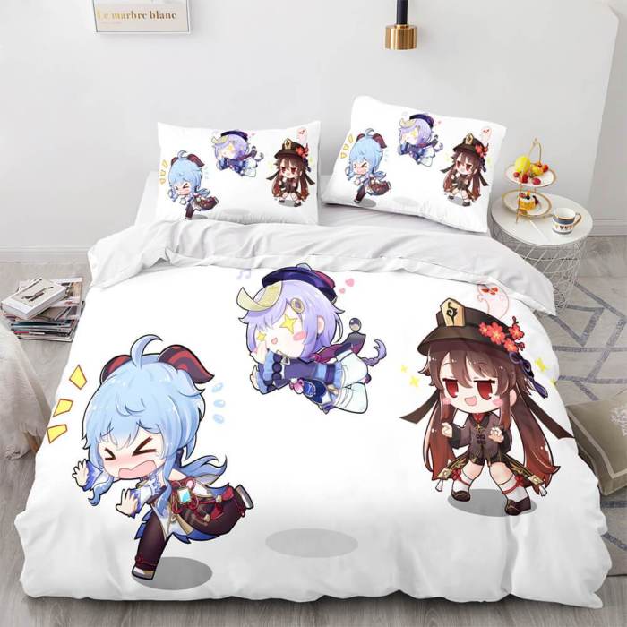 Genshin Impact Bedding Set Duvet Cover Comforter Bed Sheets