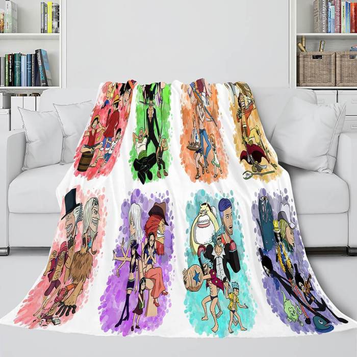 Anime One Piece Throw Flannel Fleece Blanket Soft Cozy Bedding Sets
