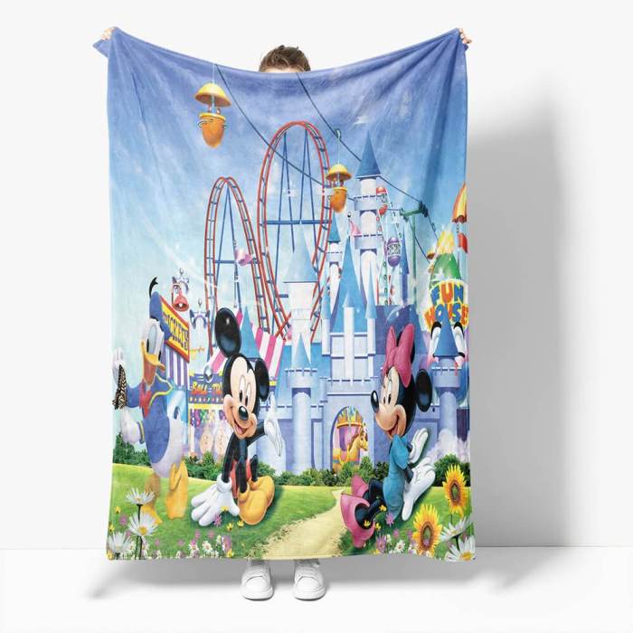 Mickey Mouse Minnie Mouse Flannel Fleece Throw Blanket Comforter Set