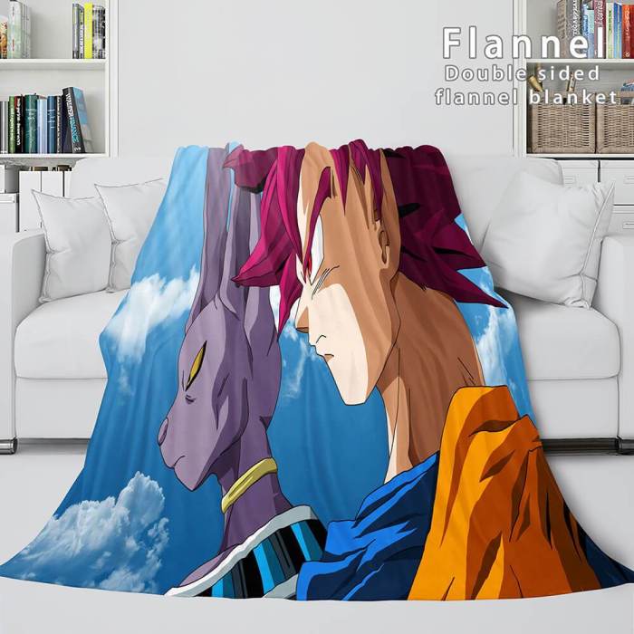 Dragon Ball Cosplay Flannel Blanket Throw Soft Comforter Bedding Sets