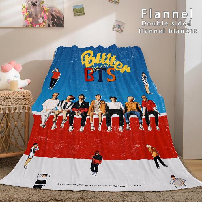 Bts Butter Bangtan Boys Cosplay Flannel Blanket Comforter Bedding Sets