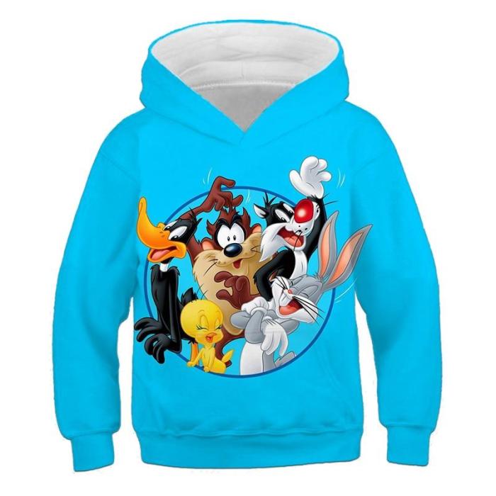 Kids Bunny 3D Hoodies&Sweatshirts Funny Long Sleeve Hoodie Children‘S Clothing Boys/Girl Sweater Cool Tops 4-14T