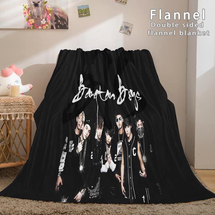 Kpop Bts Butter Bangtan Boys Cosplay Flannel Blanket Throw Bed Sets