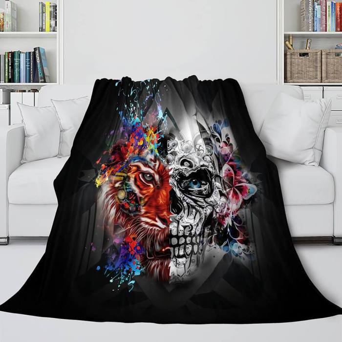Halloween Decoration Skeleton Skull Bed Blanket Flannel Blanket Sets