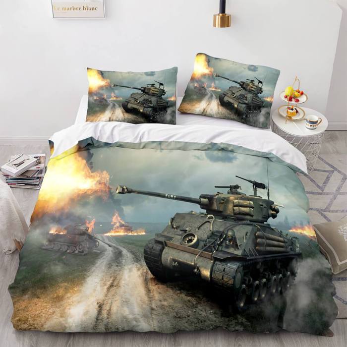 World Of Tanks Bedding Set Quilt Duvet Covers Comforter Bed Sheets