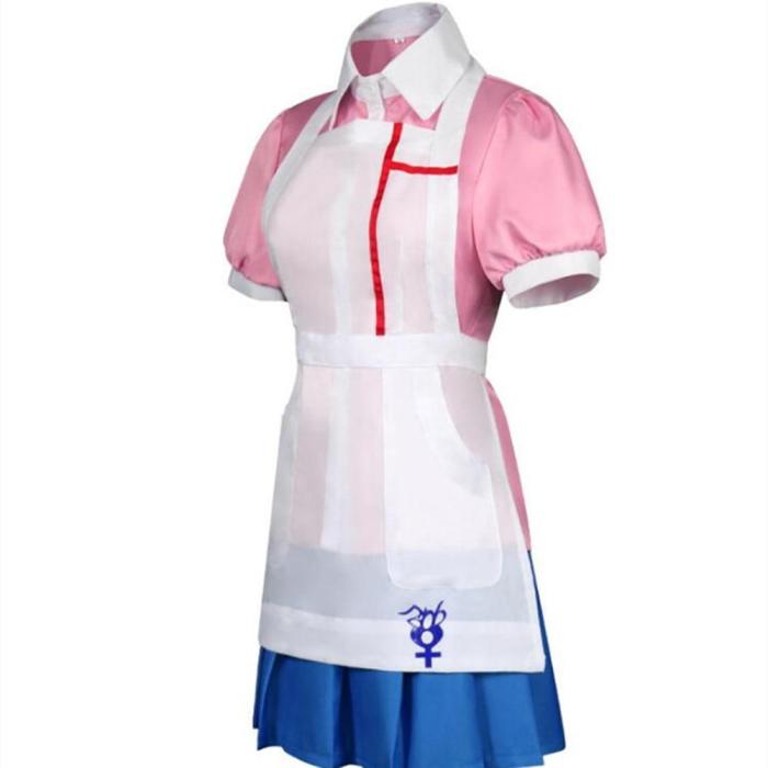Anime Danganronpa Mikan Tsumiki Cosplay Costume Cafe Maid Uniform Women Dresses