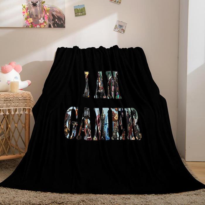Gamer Cosplay Flannel Blanket Throw Comforter Sets Bedding Blanket