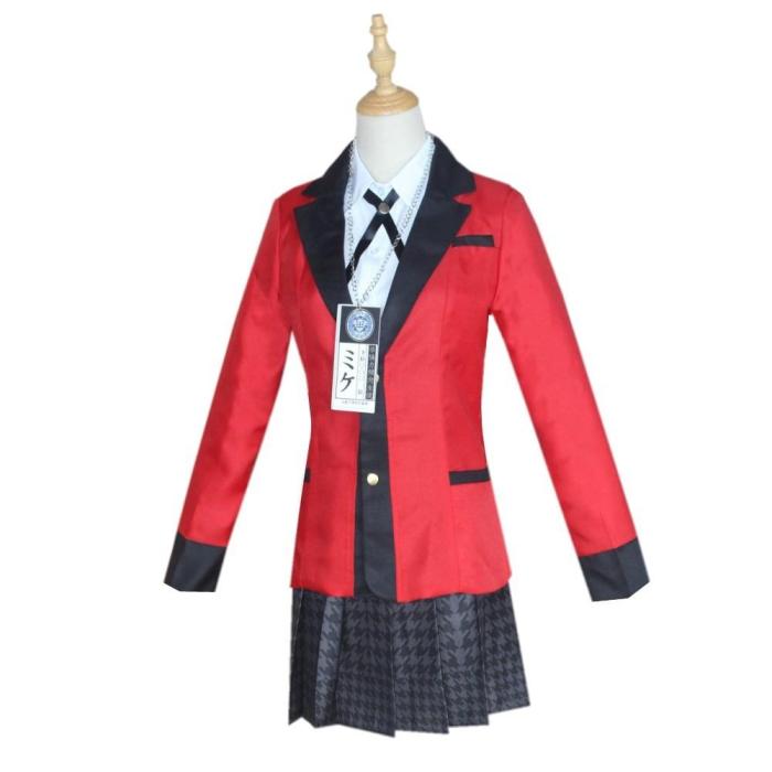 Cosplay Costumes Kakegurui Yumeko Jabami Yomotsuki Runa Japanese School Girls Uniform Full Set Jacket+Shirt+Skirt+Stockings+Tie