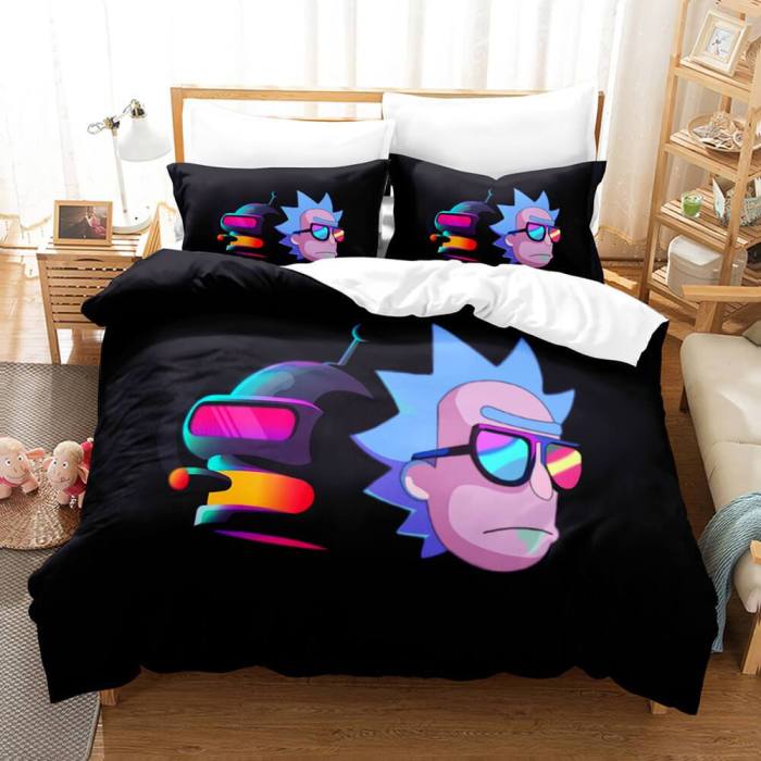 Rick And Morty Cosplay 3-Piece Bedding Sets Duvet Covers Bed Sheets