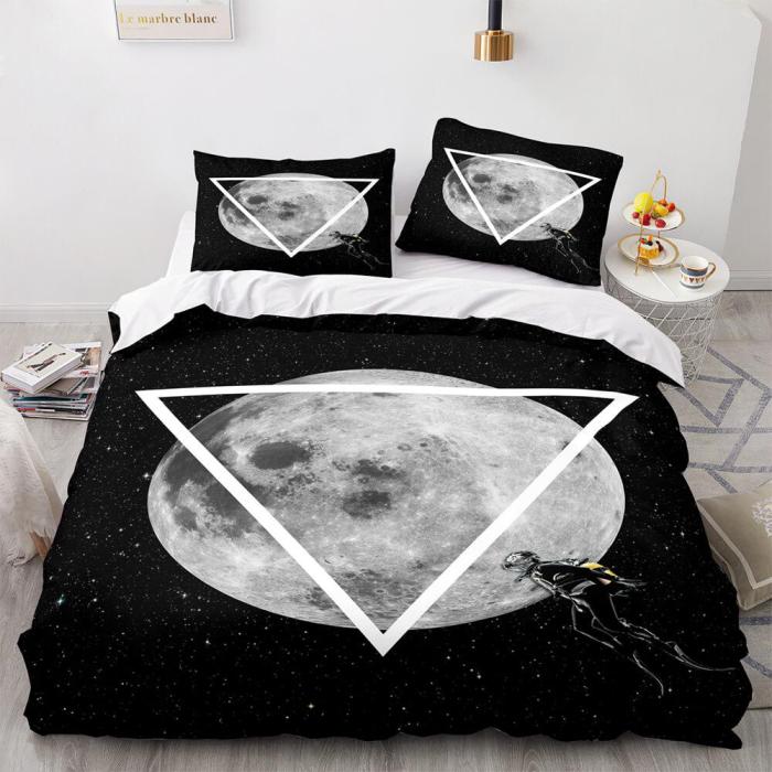 Space Astronaut Bedding Set Duvet Cover Comforter Bed Sheets