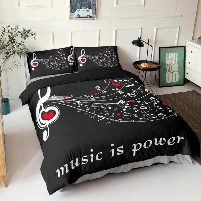 Music Note Comforter Bedding Sets Musical Theme Duvet Cover Bed Sheets