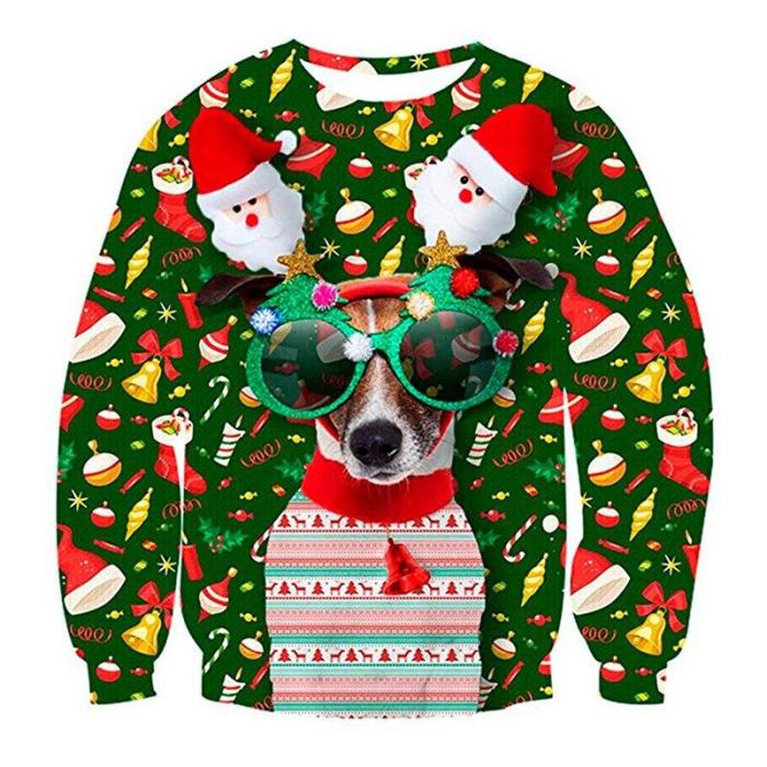 Unisex Ugly Christmas Sweater 3D Print Funny Pullover Sweaters Jumpers Tops For Xmas Men Women Holiday Party Hoodie Sweatshirt