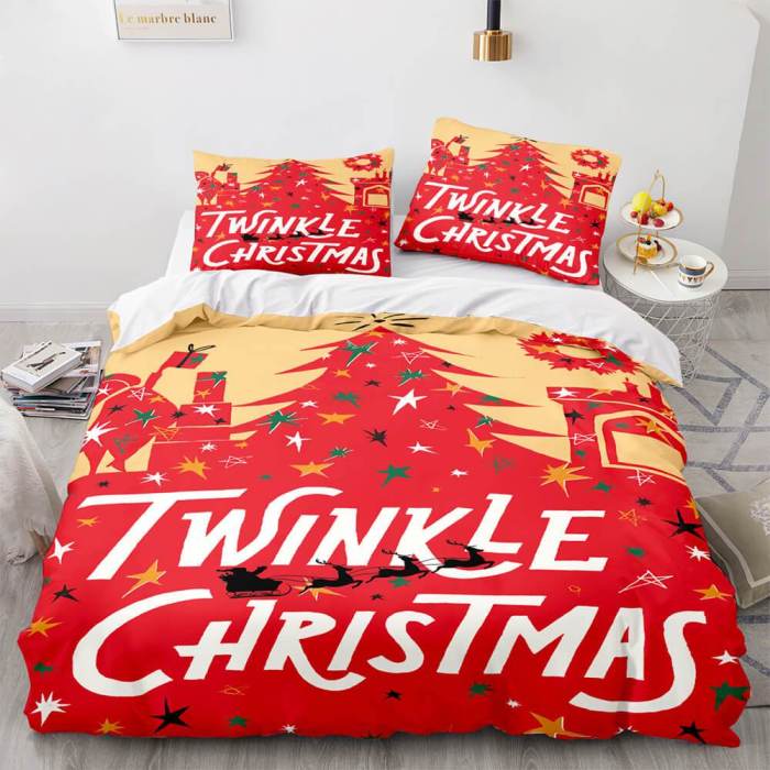 Merry Christmas Decor Bedding Sets Duvet Covers Comforter Bed Sheets