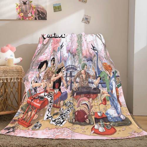 Anime One Piece Cosplay Soft Flannel Fleece Throw Blanket Bedding Sets