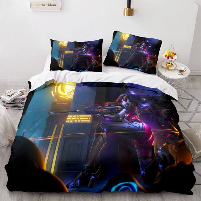 Blackwatch Mercy Overwatch Cosplay Bedding Set Duvet Covers Bed Sheets