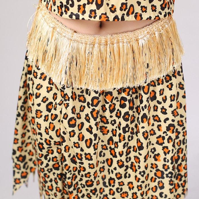 Halloween  Leopard Savage Caveman Primitive For Adult Lndian Clothing Carnival Costumes Men Women Couples Dress