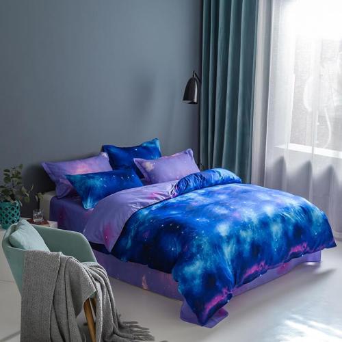 3-Piece Galaxy Sky Bedding Set Duvet Covers Comforter Bed Sheets