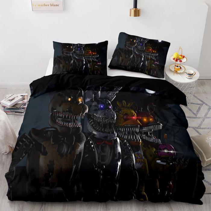 Five Nights At Freddy'S Cosplay 3-Piece Bedding Duvet Cover Set Sheets