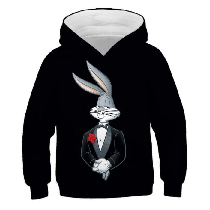 Kids Bunny 3D Hoodies&Sweatshirts Funny Long Sleeve Hoodie Children‘S Clothing Boys/Girl Sweater Cool Tops 4-14T