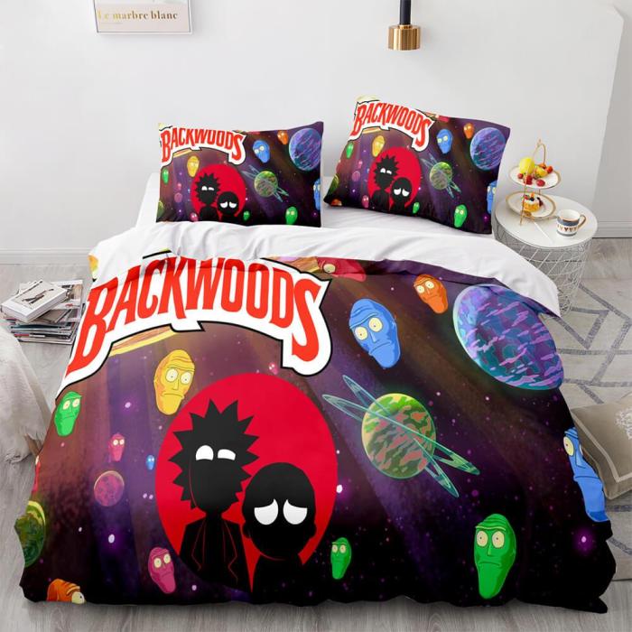 US$ 44.88 - Backwoods Rick And Morty Cosplay 3 Piece Bedding Duvet Cover  Sets - www.spiritcos.com