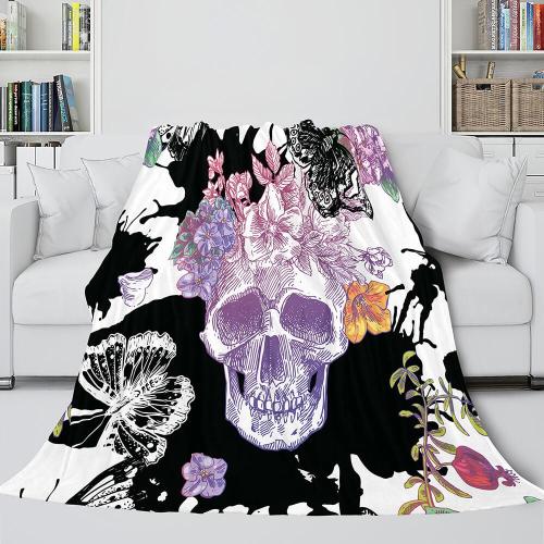 Halloween Skeleton Skull Flannel Blanket Throw Blanket Comforter Sets