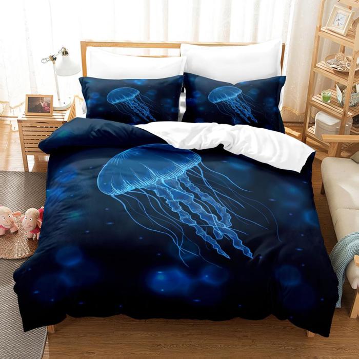 Marine Animal Bedding Set Duvet Cover Comforter Bed Sheets