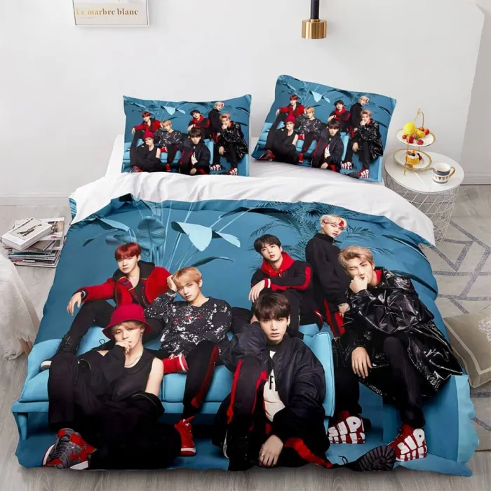 Bts Team Cosplay 3 Piece Bedding Set Duvet Covers Comforter Bed Sheets