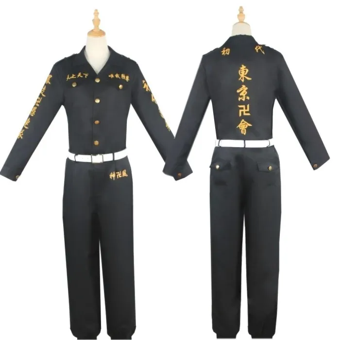 Anime Tokyo Revengers Manjiro Sano Cosplay Costume Black Uniform Ken Ryuguji Takemichi Hanagaki Tokyo Manji Gang Outfits