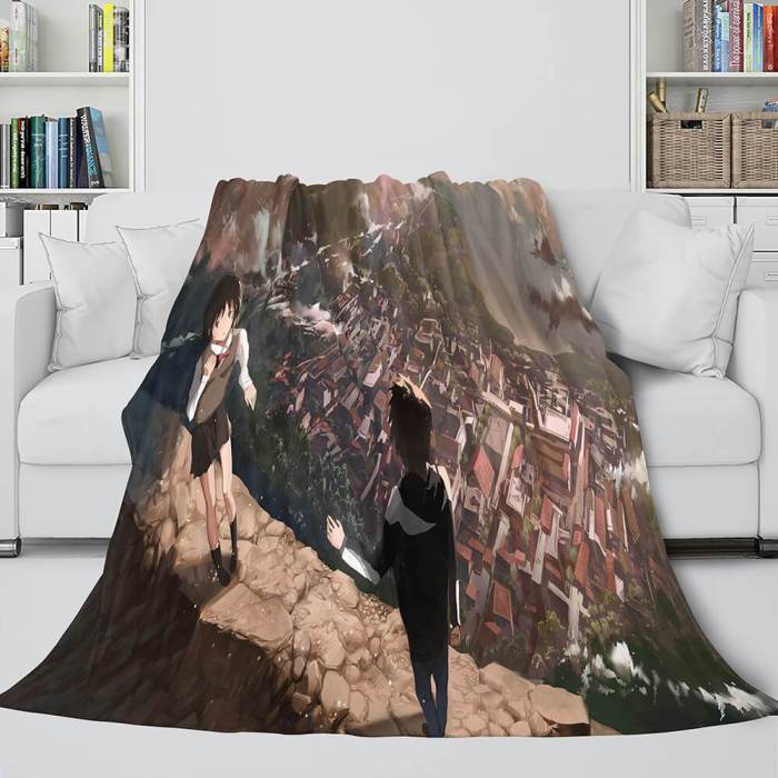 Anime Your Name Cosplay Flannel Blanket Throw Comforter Bedding Sets