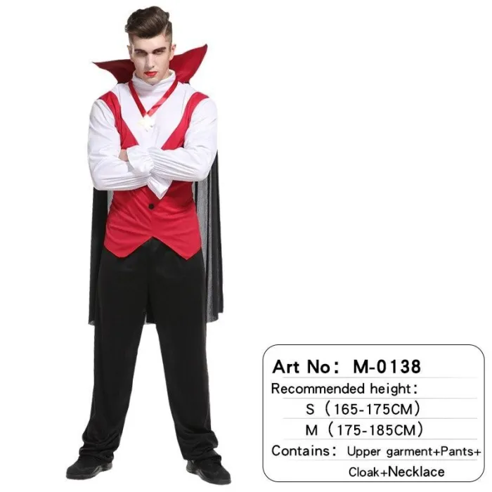 Halloween Costume Adult Male Vampire Cosplay Clothing Party Children'S Performance Clothing For Christmas Gift No Weapon