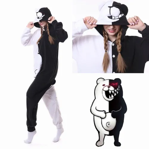 Adult Anime Danganronpa Monokuma Gloomy Bear Sleepwear Pyjamas Cosplay Costume Clothes