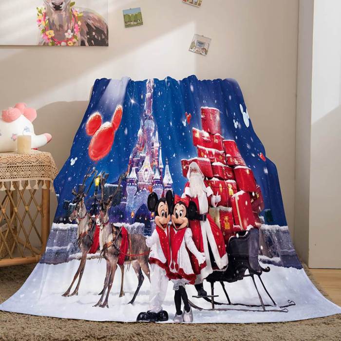 Merry Christmas Flannel Fleece Throw Cosplay Blanket Comforter Set