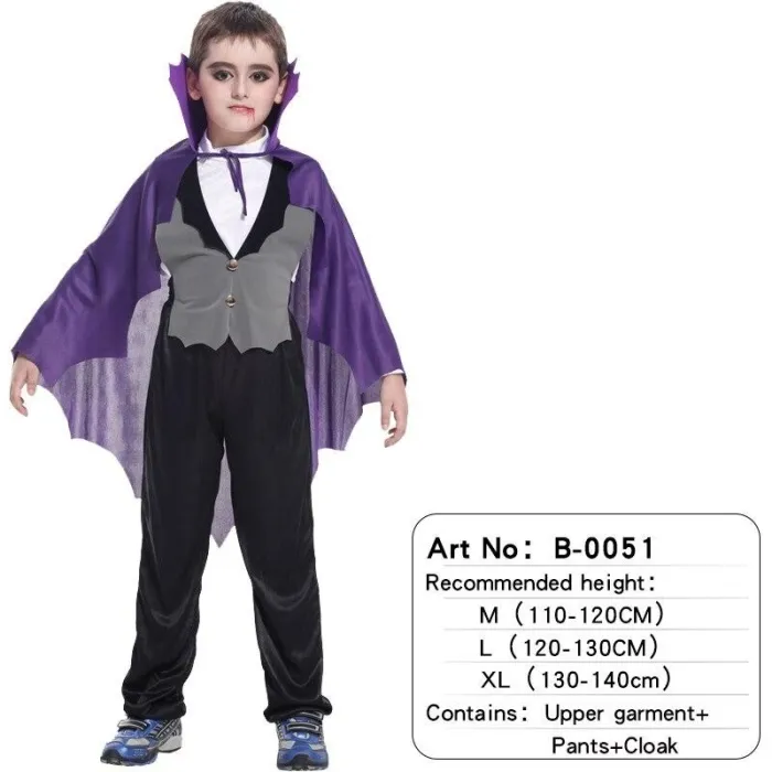 Halloween Purim Holiday Carnival Party Bat Vampire Costumes For Boy Girl Short Fantasia Infantil Anime Cosplay