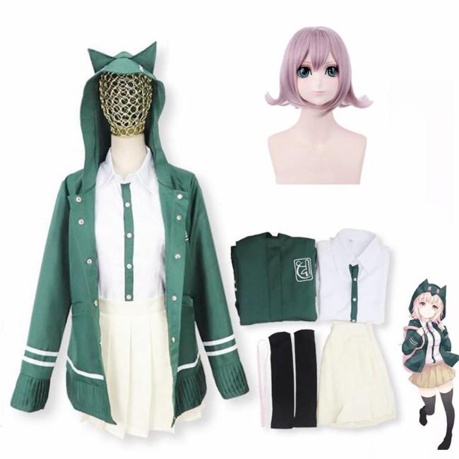 Danganronpa 2 Nanami Chiaki Cosplay Costume Girls Hooded  Jk Uniform Full Set