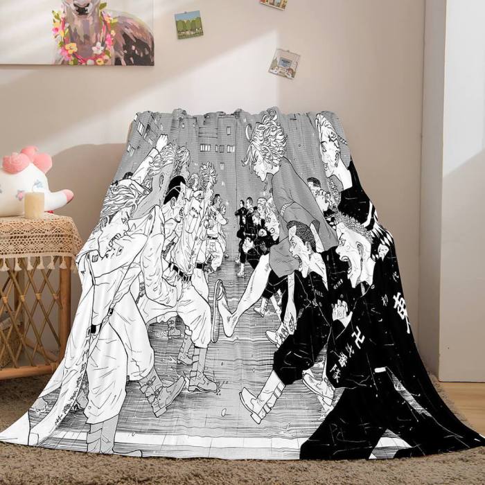 Tokyo Revengers Cosplay Flannel Blanket Throw Comforter Bedding Sets