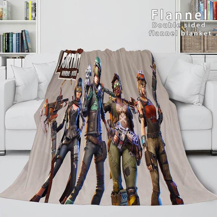 Fortnite Cosplay Flannel Blanket Throw Blanket Wrap Nap Comforter Sets