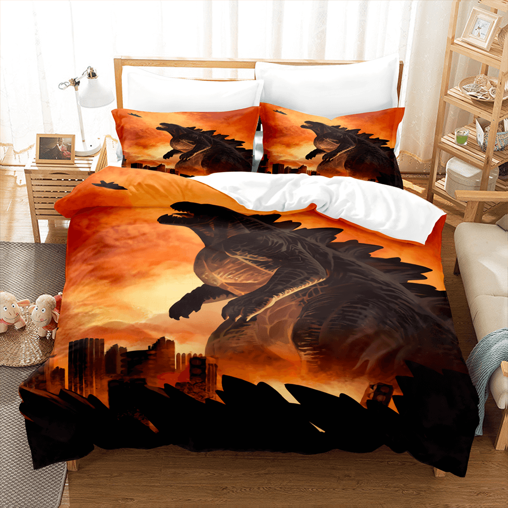 US 29.88 King Kong Vs Godzilla Comforter Bedding Set Duvet Covers
