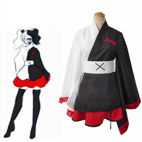 Balck White Game Danganronpa Monokuma Cosplay Pinafore Japanese Kimono For Women Dresses Halloween Cosplay Costume Custom Made